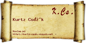Kurtz Csák névjegykártya